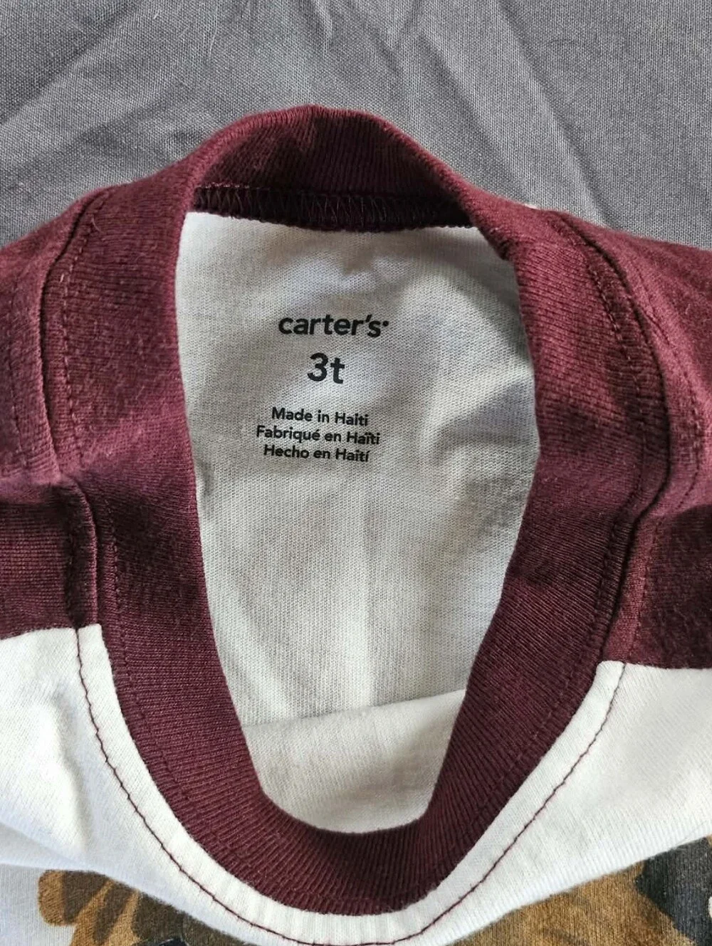 Carter's Maroon and White Bulldog Graphic Dog Shirt